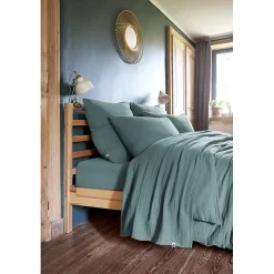 Meubletmoi Lot 2 taies oreillers 60x60 double gaze de coton bleu canard - PEPA 1