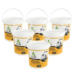 Ti'Pi Lot 6 x entretien biologique pour urinoir sans eau en pot de 175 lingettes - Produit 2 en 1 - Nettoyant et détartrant Clearance