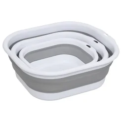5Five Lot de 3 Bassines Retractable Grises 3+5+10L - Gris-