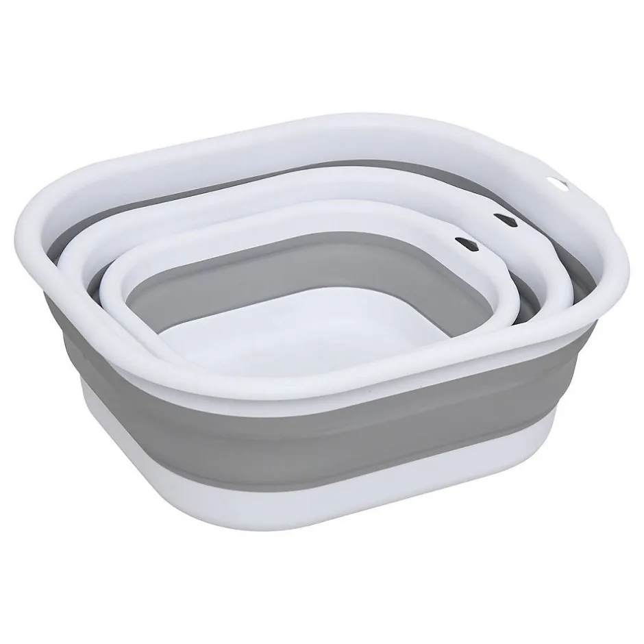 5Five Lot de 3 Bassines Retractable Grises 3+5+10L - Gris-