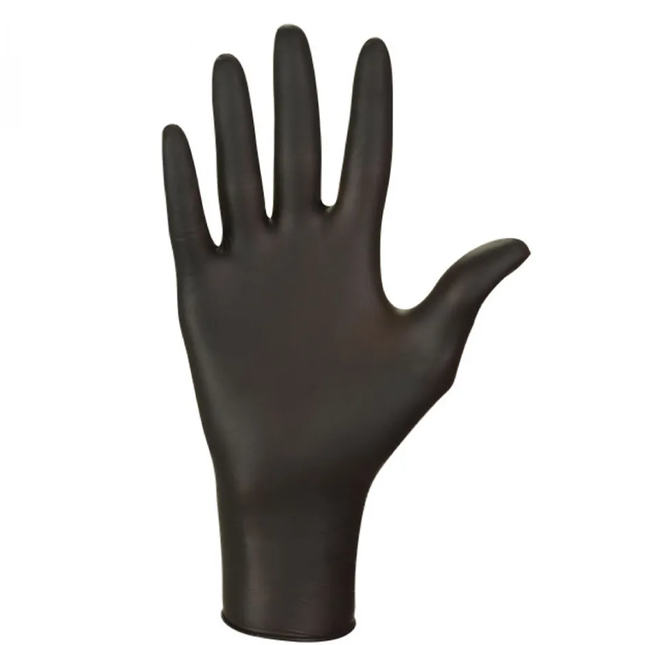 Vivezen Lot de 5 boites de 100 gants en nitrile jetables - non poudrés - Taille S - Noir -