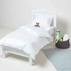 Homescapes Lot de 2 draps housse lit bébé en coton égyptien bio 400 fils blanc, 60 x 120 cm - Online