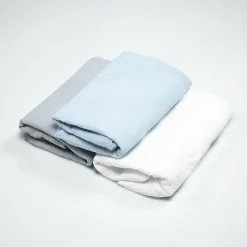 Sevira Kids Lot de 3 Draps housses couffin en gaze de coton Uni
