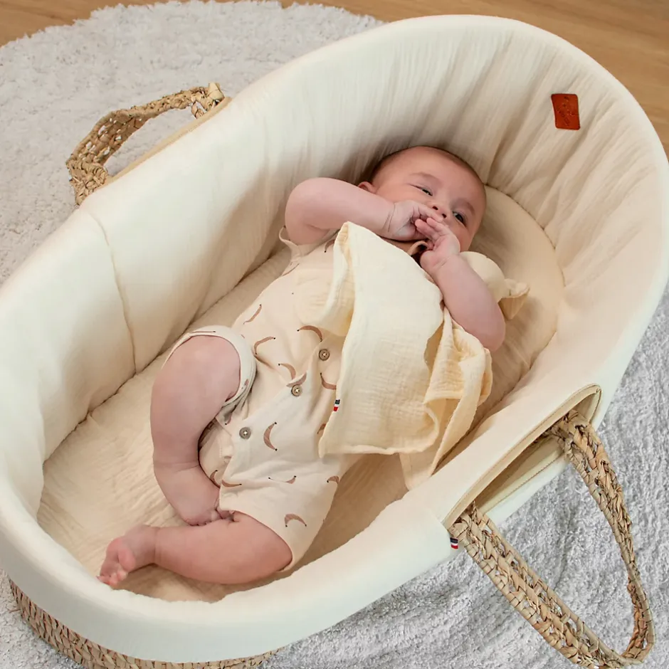 Sevira Kids Lot de 3 Draps housses couffin en gaze de coton Pastel Sale