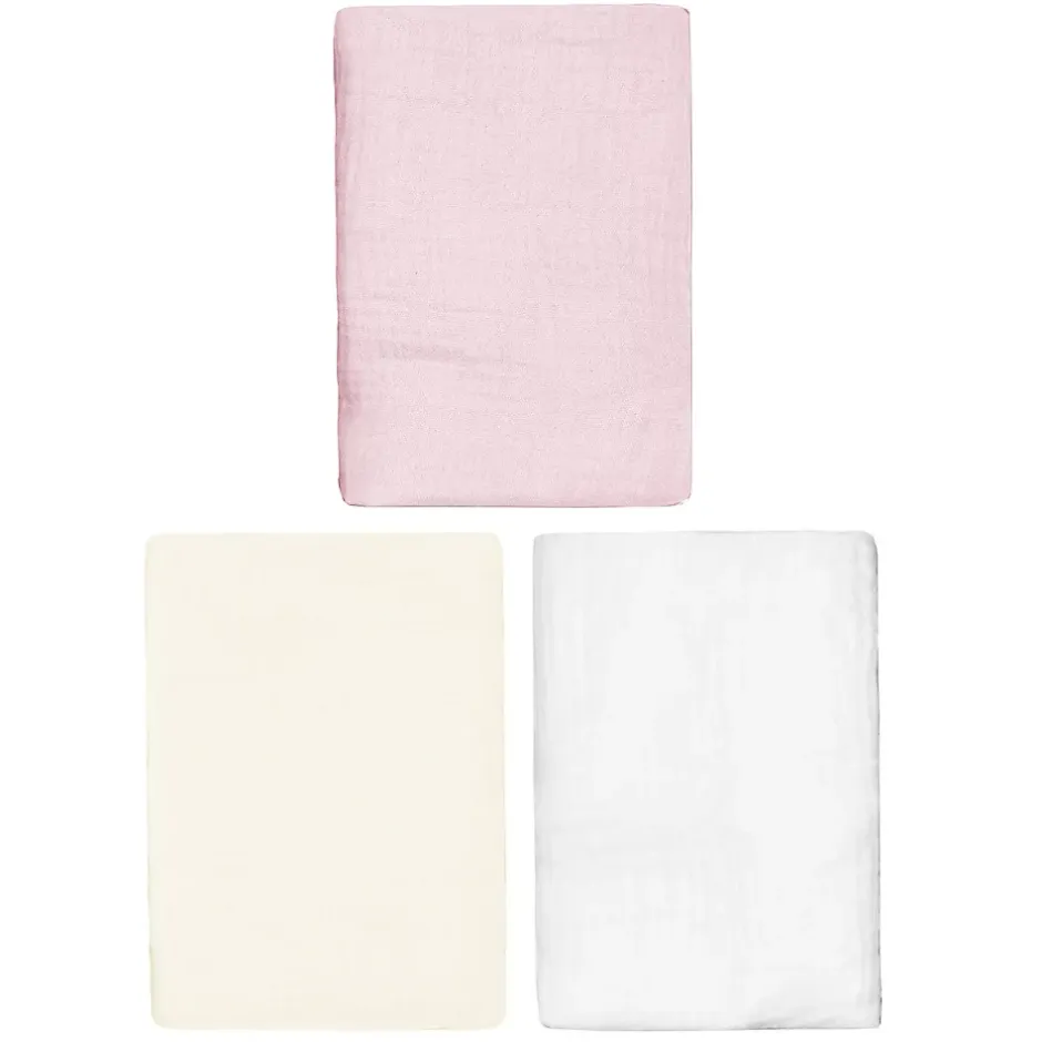 Sevira Kids Lot de 3 Draps housses couffin en gaze de coton Pastel Sale