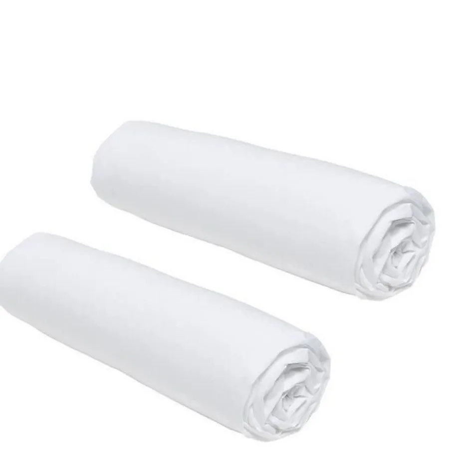 Todays Tools Lot de 2 draps housses TODAY Essential - 140 x 190 cm - 2 personnes - 100% Coton - Craie