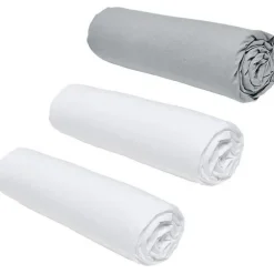 Todays Tools Lot de 3 draps housses TODAY Essential - 140 x 190 cm - 2 personnes - 100% Coton - Craie/ Acier