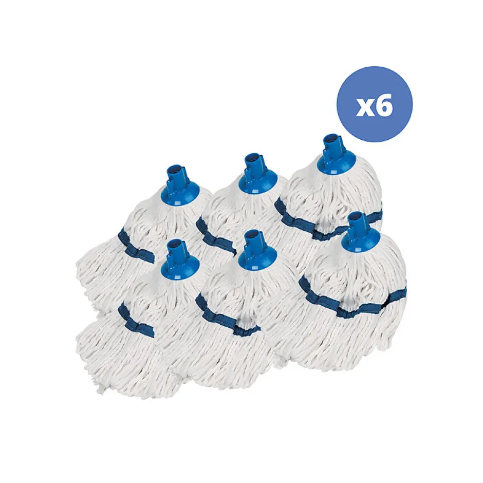 MSV Lot de 6 franges en coton 185g doublé blanc