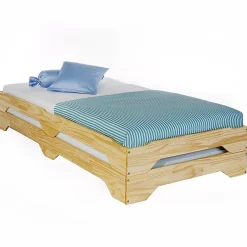Idimex Lot de 2 lits superposables RONNY en pin, 90 x 200 cm, vernis naturel
