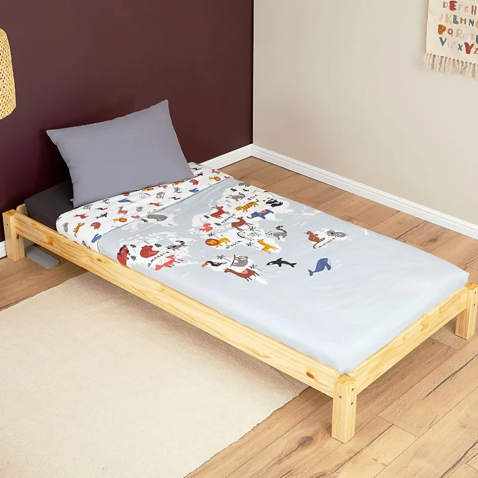 Idimex Lot de 2 lits superposables 80x190 cm RINO en pin massif, vernis naturel Hot