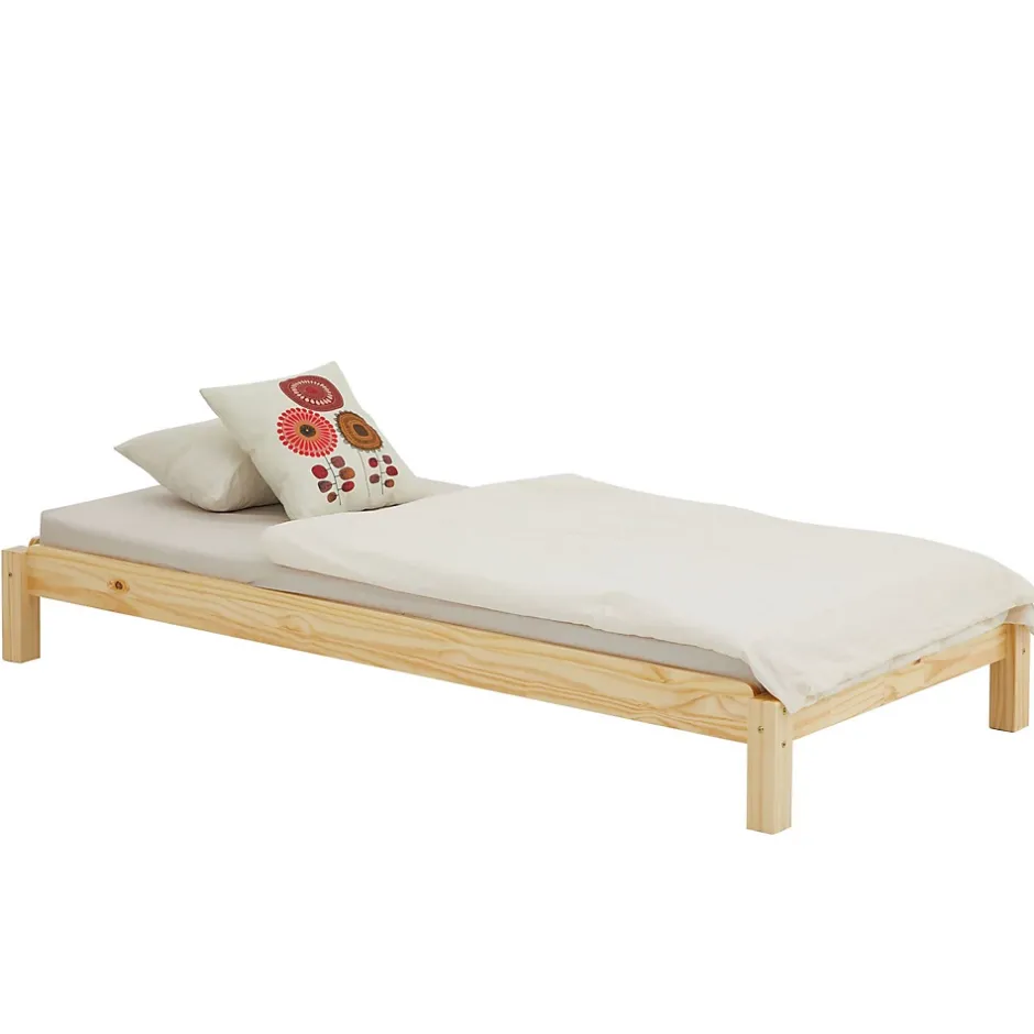 Idimex Lot de 2 lits superposables 80x190 cm RINO en pin massif, vernis naturel Hot