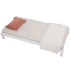 Idimex Lot de 2 lits superposables 90x190 cm RINO en pin massif lasuré blanc
