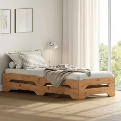 Idimex Lot de 2 lits superposables RONNY en bois massif 90 x 200 cm - Coloris chêne
