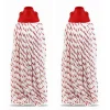 Juanio Lot de 2 mop, serpillère à franges pour balai, tête de balai, recharge lave sol, tête de rechange en microfibre, 150 gr