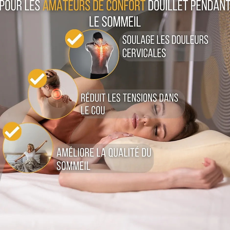Inphysio Lot de 2 oreillers - taie d'oreiller en coton - Confort Plus