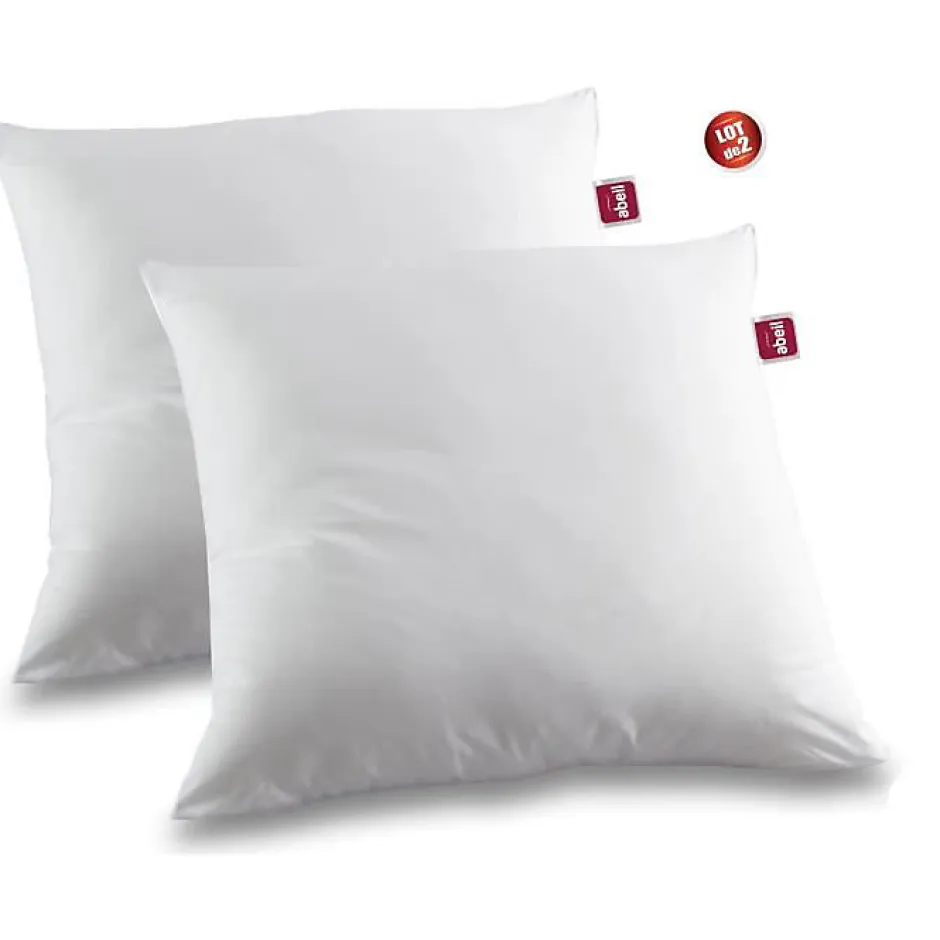 Abeil Lot de 2 oreillers anti-acariens - 60 x 60 cm - 100% coton traité Bio -
