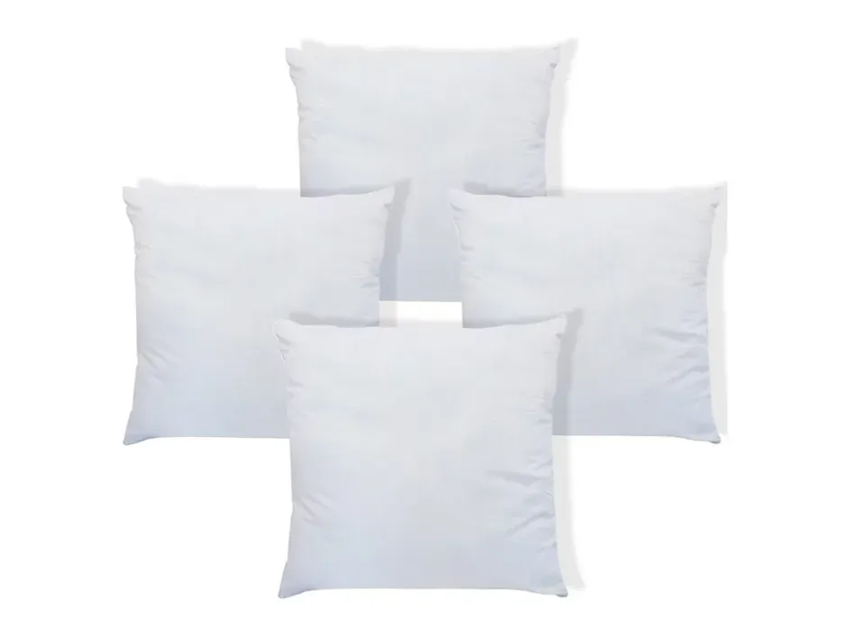 Vente-unique Lot de 4 oreillers câlin 60 x 60 cm - 400 gr - Blanc - TORIVIA Outlet
