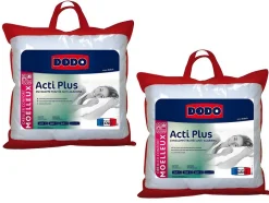 Dodo Lot de 2 oreillers anti allergies - 65x65 cm - ACTI PLUS II Clearance