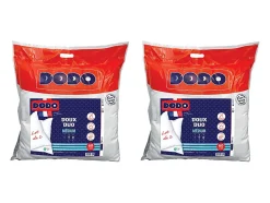 Dodo Lot de 2 oreillers toucher peau de pêche - 60 x 60 cm - DOUX DUO