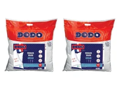 Dodo Lot de 2 oreillers toucher peau de pêche - 60 x 60 cm - DOUX DUO