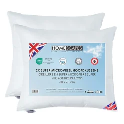 Homescapes Lot de 4 oreillers en microfibre, 60 x 70 cm - Clearance