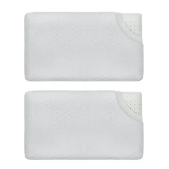 Inphysio Lot de 2 oreillers enfant respirant en tissu de bambou 50x30x5,5 -