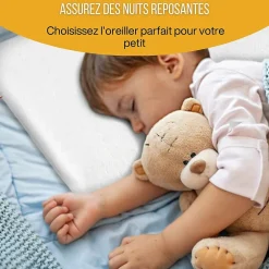 Inphysio Lot de 3 oreillers enfant respirant en tissu de bambou 50x30x5,5 - Discount