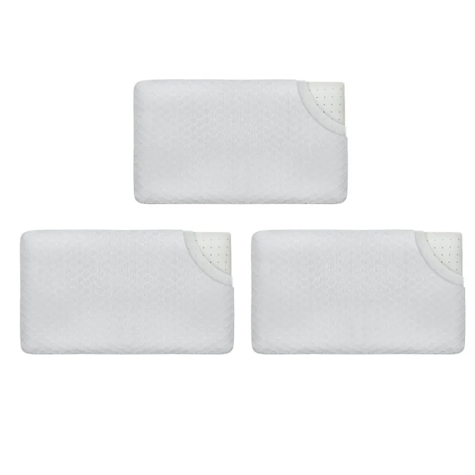 Inphysio Lot de 3 oreillers enfant respirant en tissu de bambou 50x30x5,5 - Discount