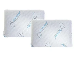 Vente-unique Lot de 2 oreillers mémoire de forme anti acariens 60 x 40 cm PURFORM - SIRONA