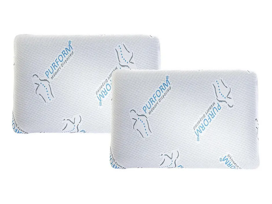 Vente-unique Lot de 2 oreillers mémoire de forme anti acariens 60 x 40 cm PURFORM - SIRONA