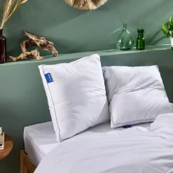 Bleu Calin Lot de 2 oreillers Souple 65x65cm SENSATION DUVET PREMIUM Gonflant New