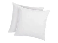 Vente-unique Lot de 2 oreillers traitement anti-acariens naturel Greencare - 60 x 60 cm - 550 gr - Blanc - coton - AZYLIA Discount
