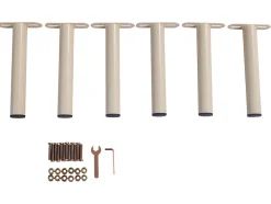Vente-unique Lot de 6 pieds cylindriques pour cadres à lattes - Beige - BOLGARE Outlet