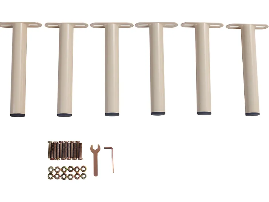 Vente-unique Lot de 6 pieds cylindriques pour cadres à lattes - Beige - BOLGARE Outlet