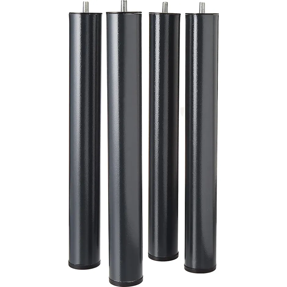 Juanio Lot de 4 pieds de lit à visser pour sommier tapissier couleur noir - Hauteur 40 cm x diamètre 5 cm, pas de vis de 10 mm Best