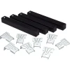 Juanio Lot de 4 pieds pour sommier en Métal sans roues couleur Noir - Hauteur 25 cm x 3 cm