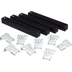 Juanio Lot de 4 pieds pour sommier en Métal sans roues couleur Noir - Hauteur 25 cm x 3 cm