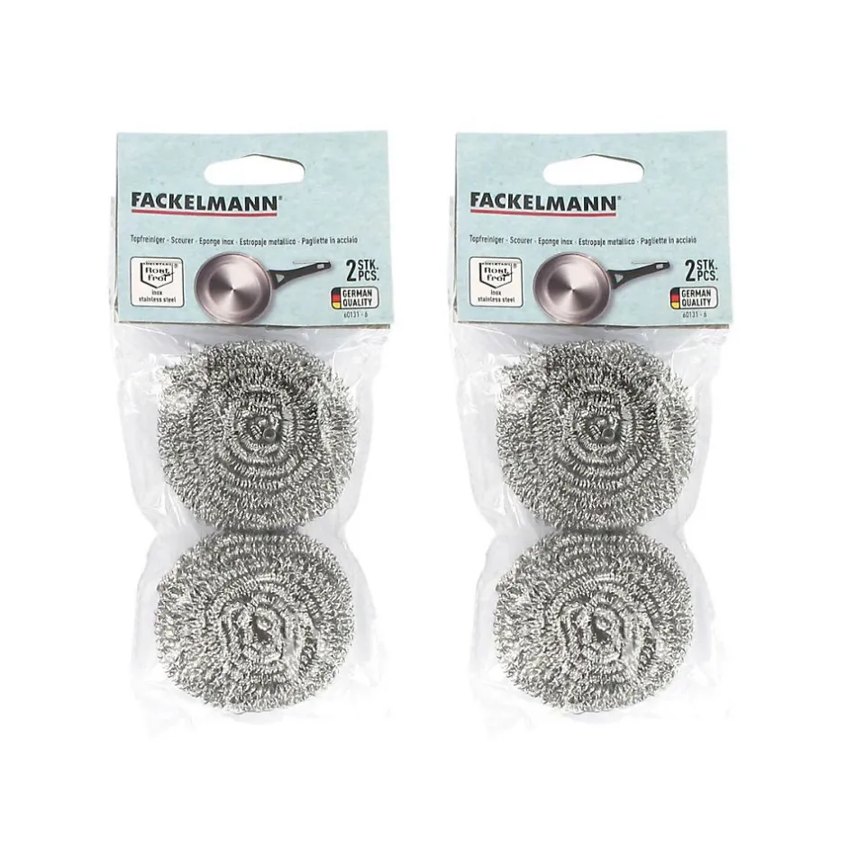 Lot de 4 éponges inox à récurer Fackelmann Tecno