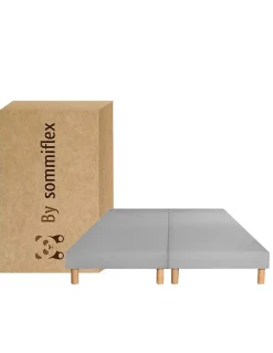 By Sommiflex. Lot de 2 Sommiers Tapissiers Gris 70x200 Ensemble 140x200 Fabrication Français Outlet