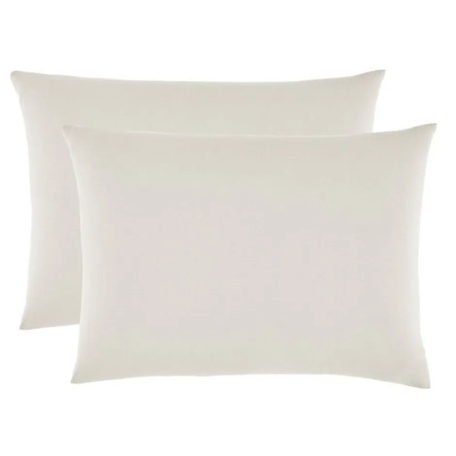 Sleep Retreat Lot de 2 taies d'oreiller "Drift" pur coton teint lavé 57 fils/cm² toutes dimensions - Ecru - Taies d'oreiller 50 x 70 cm x 2 Hot