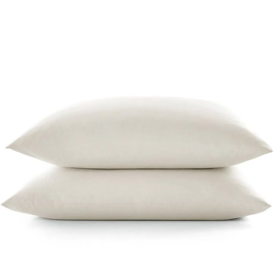 Sleep Retreat Lot de 2 taies d'oreiller "Drift" pur coton teint lavé 57 fils/cm² toutes dimensions - Ecru - Taies d'oreiller 50 x 70 cm x 2 Hot