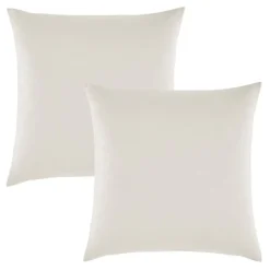 Sleep Retreat Lot de 2 taies d'oreiller "Drift" pur coton teint lavé 57 fils/cm² toutes dimensions - Ecru - Taies d'oreiller 63 x 63 cm x 2