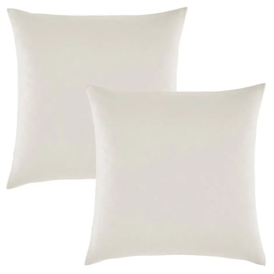 Sleep Retreat Lot de 2 taies d'oreiller "Drift" pur coton teint lavé 57 fils/cm² toutes dimensions - Ecru - Taies d'oreiller 63 x 63 cm x 2