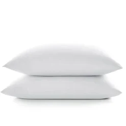 Sleep Retreat Lot de 2 taies d'oreiller "Drift" pur coton teint lavé 57 fils/cm² toutes dimensions - Blanc - Taies d'oreiller 50 x 70 cm x 2