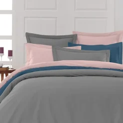 Sensei Maison Lot de 2 taies d'oreiller en percale de coton Galet 65x65 cm SOFT PERCALE Outlet