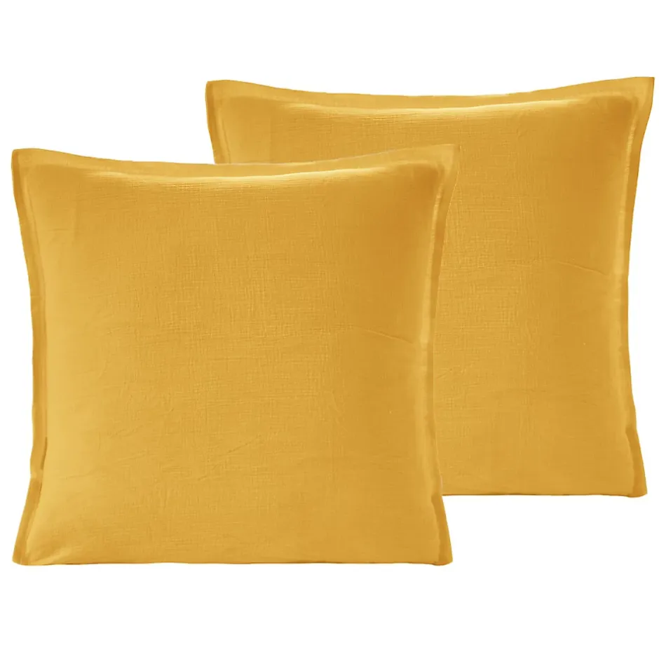 Sensei Maison Lot de 2 taies d'oreiller en gaze de coton Caramel 65x65 cm LOFT Online