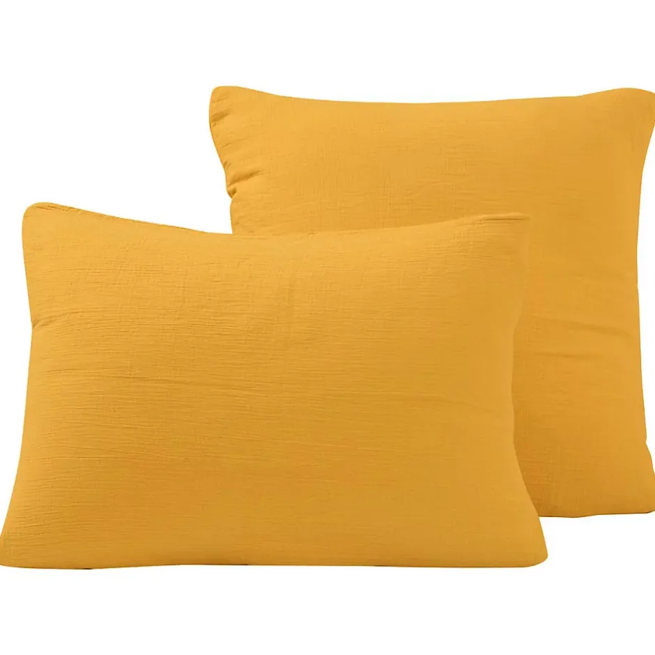 Sensei Maison Lot de 2 taies d'oreiller en gaze de coton Caramel 65x65 cm LOFT Online