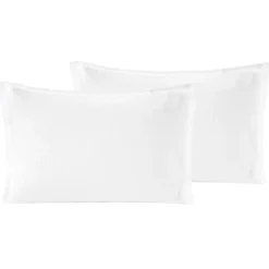 Sensei Maison Lot de 2 taies d'oreiller en gaze de coton Blanc 50x70 cm LOFT Clearance