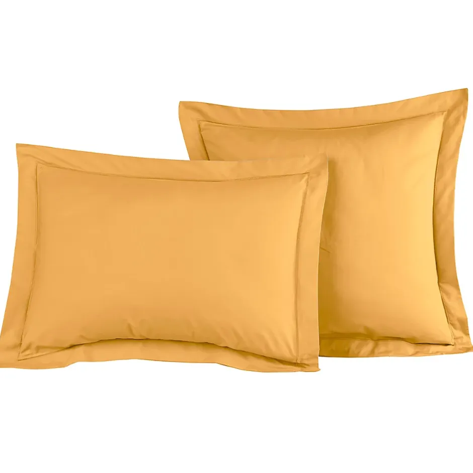 Sensei Maison Lot de 2 taies d'oreiller en percale de coton Caramel 50x70 cm SOFT PERCALE