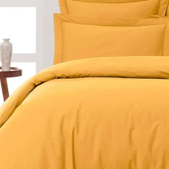 Sensei Maison Lot de 2 taies d'oreiller en percale de coton Caramel 50x70 cm SOFT PERCALE